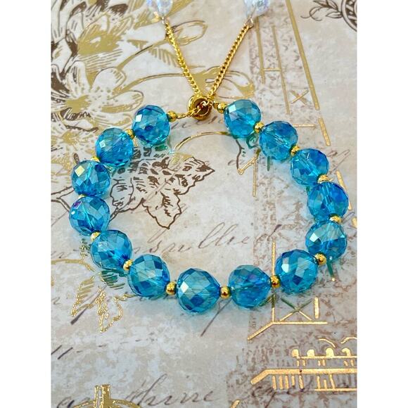 Blue Swarovski Beaded Bracelet - Picture 14 of 16